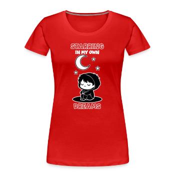 Chibi Nuit "Starring In My Own Dreams" - T-shirt bio Premium Femme - rouge - Devant - Mia (176cm)