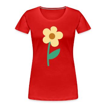 Cute Simple Flower Minimal Botanical Aesthetic - Women's Premium Organic T-Shirt - red - Front - Mia (176cm)