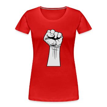 fist - Women's Premium Organic T-Shirt - red - Front - Mia (176cm)