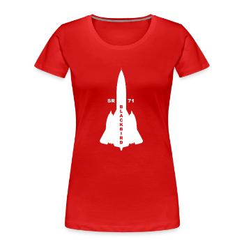 SR 71 Blackbird weiß - Frauen Premium Bio T-Shirt - Rot - Vorne - Mia (176cm)