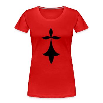 HERMINE - T-shirt bio Premium Femme - rouge - Devant - Mia (176cm)