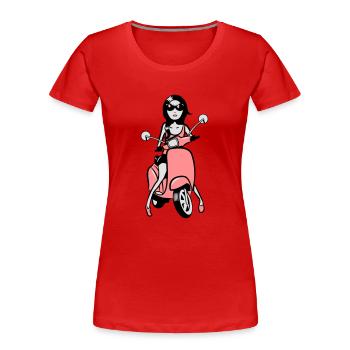 motorroller mädchen style look - Frauen Premium Bio T-Shirt - Rot - Vorne - Mia (176cm)