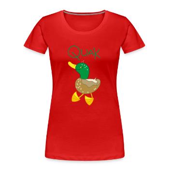 Funny duck - Women's Premium Organic T-Shirt - red - Front - Mia (176cm)