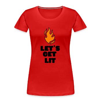 LIGHTER FIRE FIRE CAMPFIRE CAMPGROUND CAMP MOTIFS - Women's Premium Organic T-Shirt - red - Front - Mia (176cm)