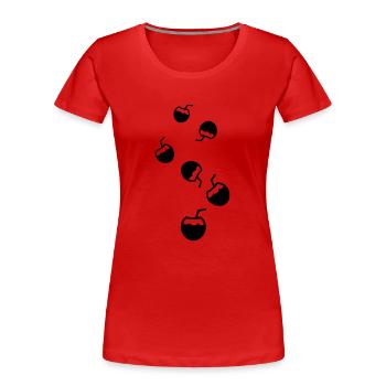 Kokos Icon Symbol - Frauen Premium Bio T-Shirt - Rot - Vorne - Mia (176cm)