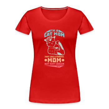 beste Katzenmama Katzendame Katzenbesitzer Geschen - Frauen Premium Bio T-Shirt - Rot - Vorne - Mia (176cm)