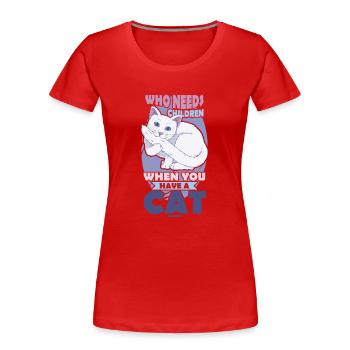 Cat mom - Women's Premium Organic T-Shirt - red - Front - Mia (176cm)