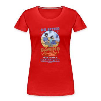 Papa Fille Enfant Fête des Pères Fille Cadeau - T-shirt bio Premium Femme - rouge - Devant - Mia (176cm)