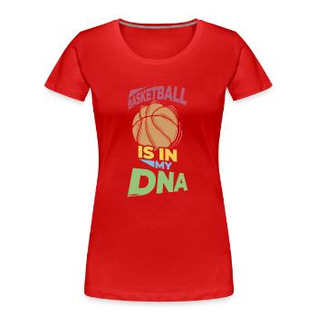 Basketball Ballsport Mannschaft Trainer - Frauen Premium Bio T-Shirt - Rot - Vorne - Mia (176cm)