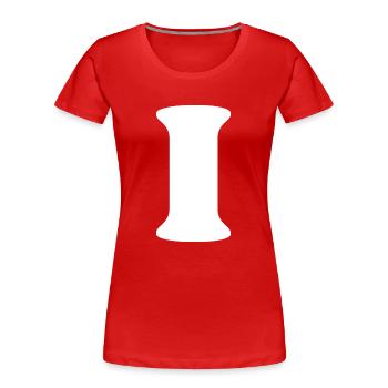 Buchstabe i - Frauen Premium Bio T-Shirt - Rot - Vorne - Mia (176cm)