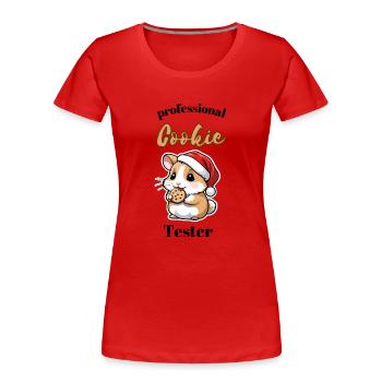 I love cookies! - Frauen Premium Bio T-Shirt - Rot - Vorne - Mia (176cm)