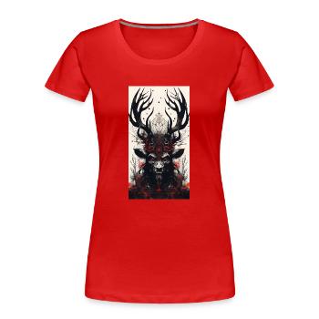 Ziegenbock - Frauen Premium Bio T-Shirt - Rot - Vorne - Mia (176cm)