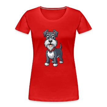 Anmutiges Standard-Schnauzer-Kunstdesign - Frauen Premium Bio T-Shirt - Rot - Vorne - Mia (176cm)