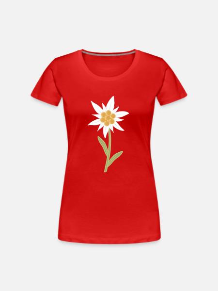 Edelweiß-Blüte - Frauen Premium Bio T-Shirt - Rot