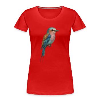 Oiseau lilas – tropical et onirique - T-shirt bio Premium Femme - rouge - Devant - Mia (176cm)