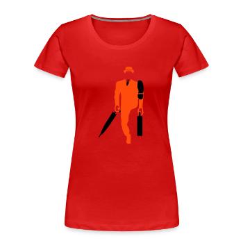 Marching office clerk (2c) - Frauen Premium Bio T-Shirt - Rot - Vorne - Mia (176cm)