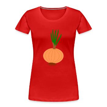 onions halloween vegetables vegetables29 - Women's Premium Organic T-Shirt - red - Front - Mia (176cm)