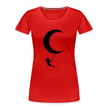 balançoire lune - T-shirt bio Premium Femme - rouge - Devant - Mia (176cm)