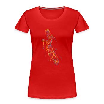 Abstract Basketball Player - T-shirt bio Premium Femme - rouge - Devant - Mia (176cm)