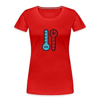 Hot Cold Temperature - Women's Premium Organic T-Shirt - red - Front - Mia (176cm)