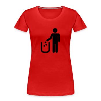 Litter waste - Women's Premium Organic T-Shirt - red - Front - Mia (176cm)