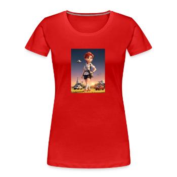 Infirmière d’animation adaptée aux enfants - T-shirt bio Premium Femme - rouge - Devant - Mia (176cm)