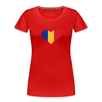 Moldavie - T-shirt bio Premium Femme - rouge - Devant - Mia (176cm)