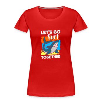 Poisson prédateur sous-marin de mer de requin - T-shirt bio Premium Femme - rouge - Devant - Mia (176cm)