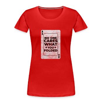 Kartenspiel Karte Hold'em All In - Frauen Premium Bio T-Shirt - Rot - Vorne - Mia (176cm)