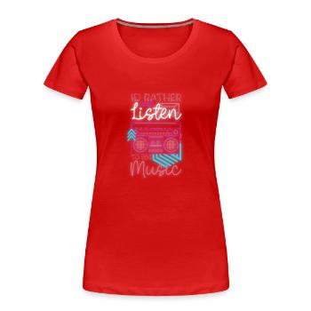 Costume disco des années 80 - T-shirt bio Premium Femme - rouge - Devant - Mia (176cm)