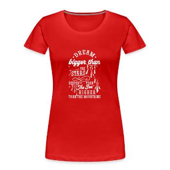 Dream Feather Wish Dreams - Women's Premium Organic T-Shirt - red - Front - Mia (176cm)