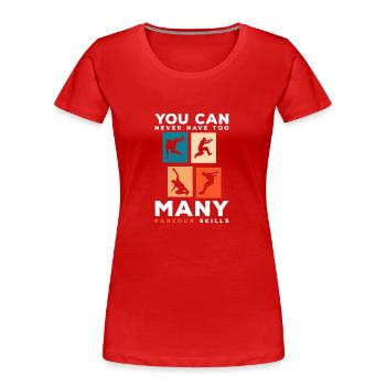 Freerunner Laufen Streetstyle Fitness - Frauen Premium Bio T-Shirt - Rot - Vorne - Mia (176cm)