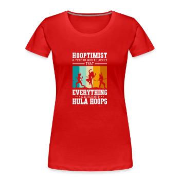 Hullern Reifen Fitnessreifen - Frauen Premium Bio T-Shirt - Rot - Vorne - Mia (176cm)