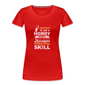 Bogenschütze Freizeit Jagd - Frauen Premium Bio T-Shirt - Rot - Vorne - Mia (176cm)
