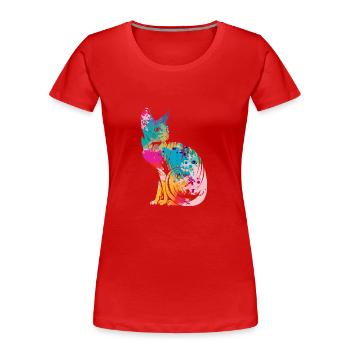 Chats Sphynx - T-shirt bio Premium Femme - rouge - Devant - Mia (176cm)
