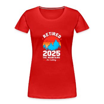 Ruhestand 2025 Rentner Rente Rentnerin - Frauen Premium Bio T-Shirt - Rot - Vorne - Mia (176cm)