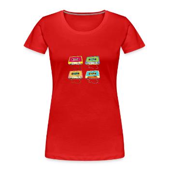 Musikkassette Compact Cassette Magnettonband Retro - Frauen Premium Bio T-Shirt - Rot - Vorne - Mia (176cm)