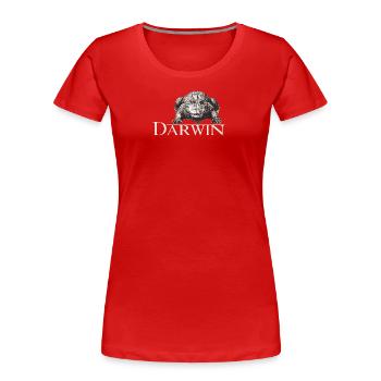 Darwin Aligator - T-shirt bio Premium Femme - rouge - Devant - Mia (176cm)