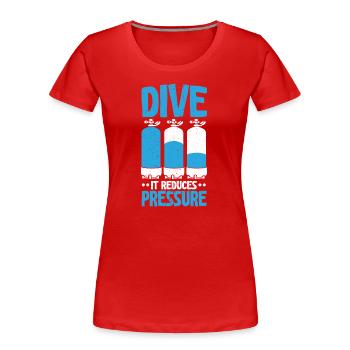 Tauchen Es reduziert den Druck Tauchen Aquatic Scu - Frauen Premium Bio T-Shirt - Rot - Vorne - Mia (176cm)