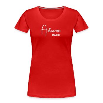 Aotearoa MAORI - Frauen Premium Bio T-Shirt - Rot - Vorne - Mia (176cm)