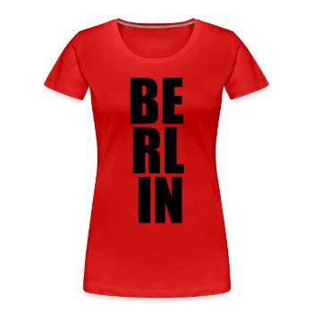 Berlin - Women's Premium Organic T-Shirt - red - Front - Mia (176cm)