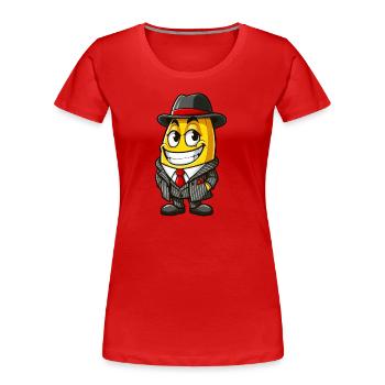 Cool Banana Mafia Gangster Cartoon Stylish - Women's Premium Organic T-Shirt - red - Front - Mia (176cm)