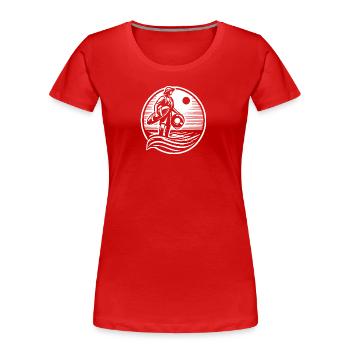 Rettungsschwimmer Helden - Frauen Premium Bio T-Shirt - Rot - Vorne - Mia (176cm)