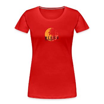 Künstlerischer Chetumal Mexiko Cooler Palmenurlaub - Frauen Premium Bio T-Shirt - Rot - Vorne - Mia (176cm)