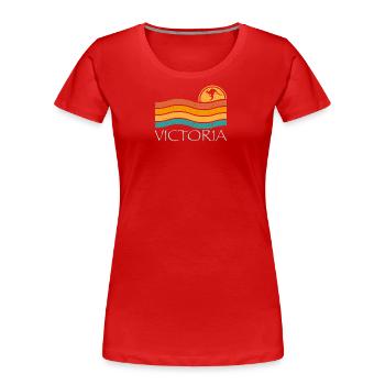 VICTORIA - T-shirt bio Premium Femme - rouge - Devant - Mia (176cm)