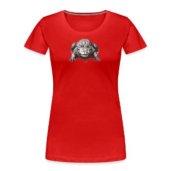 Aligator australien - T-shirt bio Premium Femme - rouge - Devant - Mia (176cm)