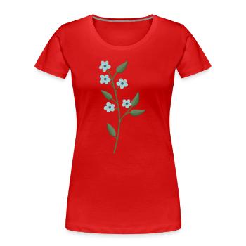 Blume hellblau - Frauen Premium Bio T-Shirt - Rot - Vorne - Mia (176cm)