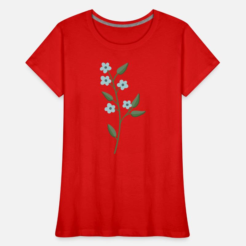 Fleur bleu clair T-shirt bio Premium Femme
