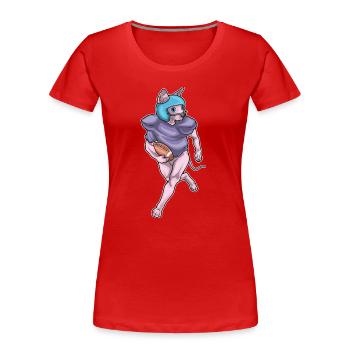 Sphynx Cat Sport de football américain - T-shirt bio Premium Femme - rouge - Devant - Mia (176cm)