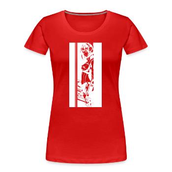 Cyberpunk Girl - Women's Premium Organic T-Shirt - red - Front - Mia (176cm)